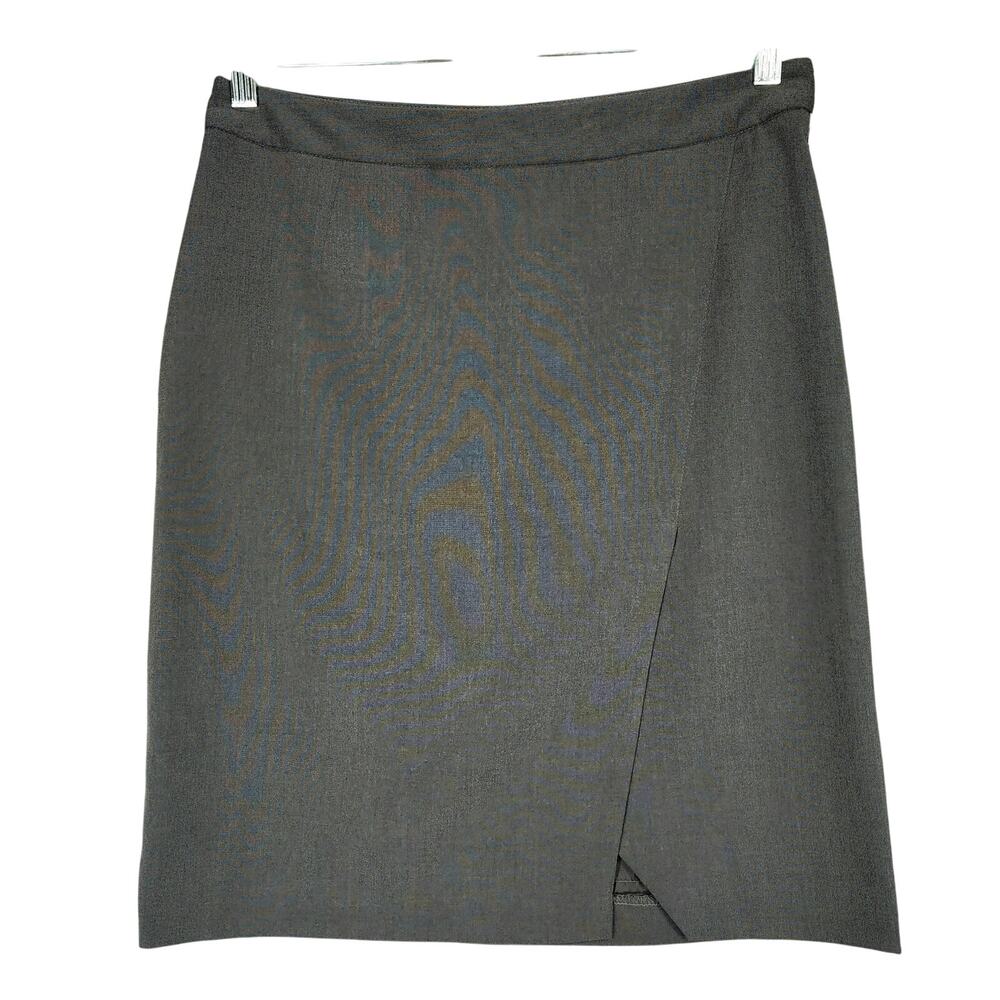 Laundry Shelli Segal Pencil Skirt 8 Women Charcoal Gray 30x22 Stretch‎ Zip NEW - Picture 2 of 12